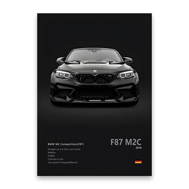 Famous Cars M5 918 GT3 Canvas Wall Art Print Poster G63 STO SLS Decorative Mural Modern Home Decor Birthday Gift Unframed